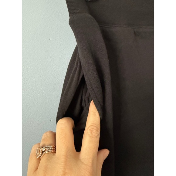 Women's Victoria's Secret PINK Cropped Ankle Length Black Sweatpant Logo Size Lg - Picture 8 of 9